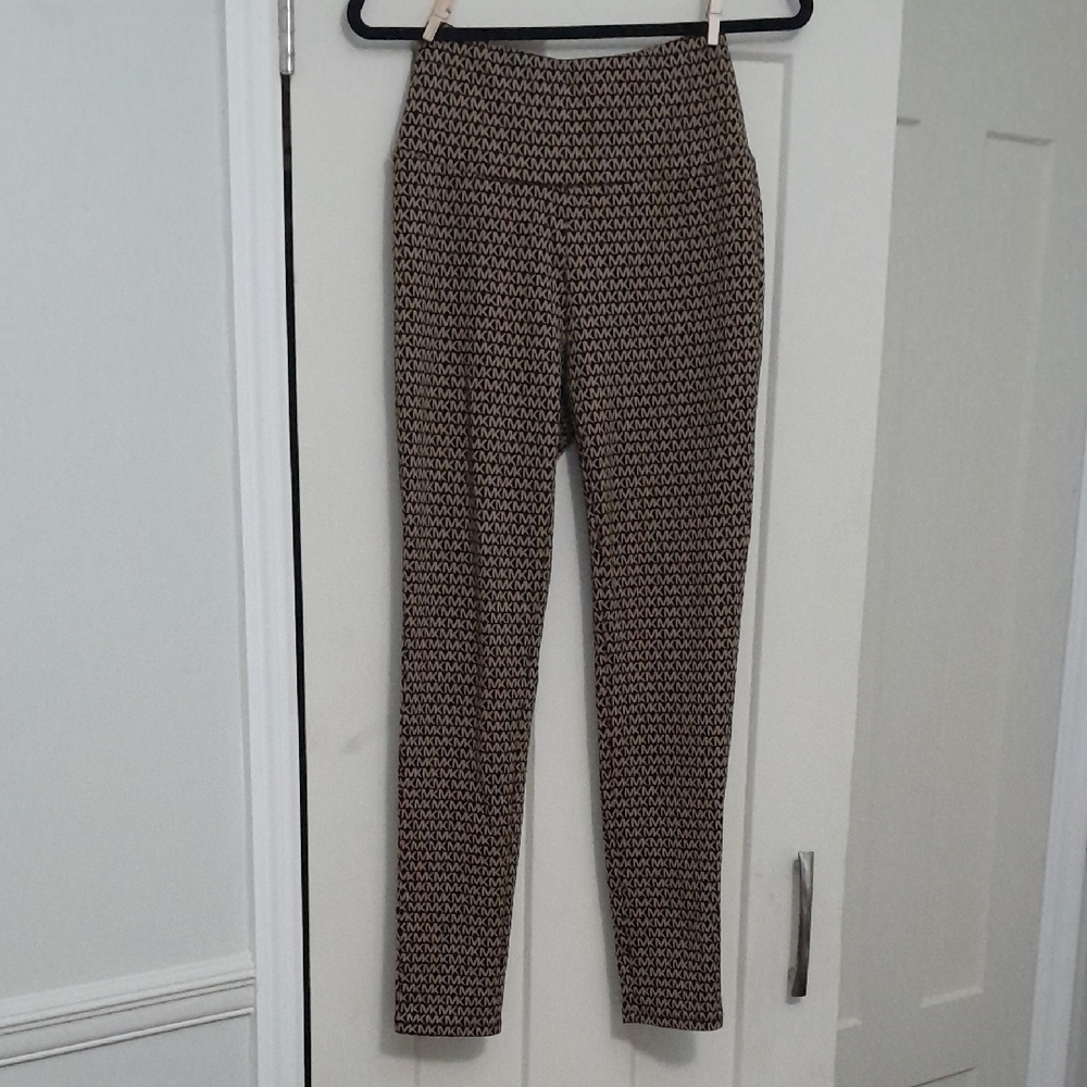 Michael Kors Black and Brown Patterned Leggings